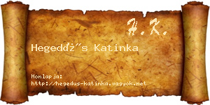 Hegedűs Katinka névjegykártya